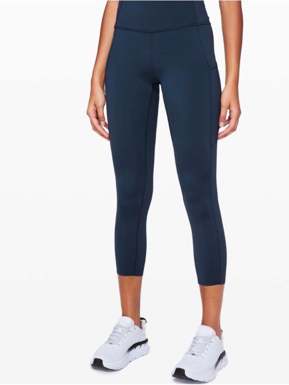 Lululemon Fast and Free Crop Leggings 19” True Navy Size 8 Nulux